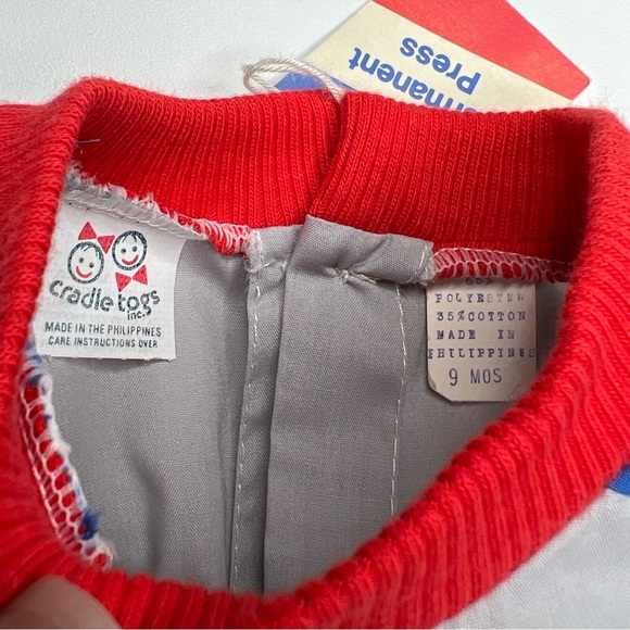 Vintage Cradle Togs Boys “Mommy’s Big Boy” Shirt Appliqué , Button Back ,9mo NWT - Picture 5 of 7